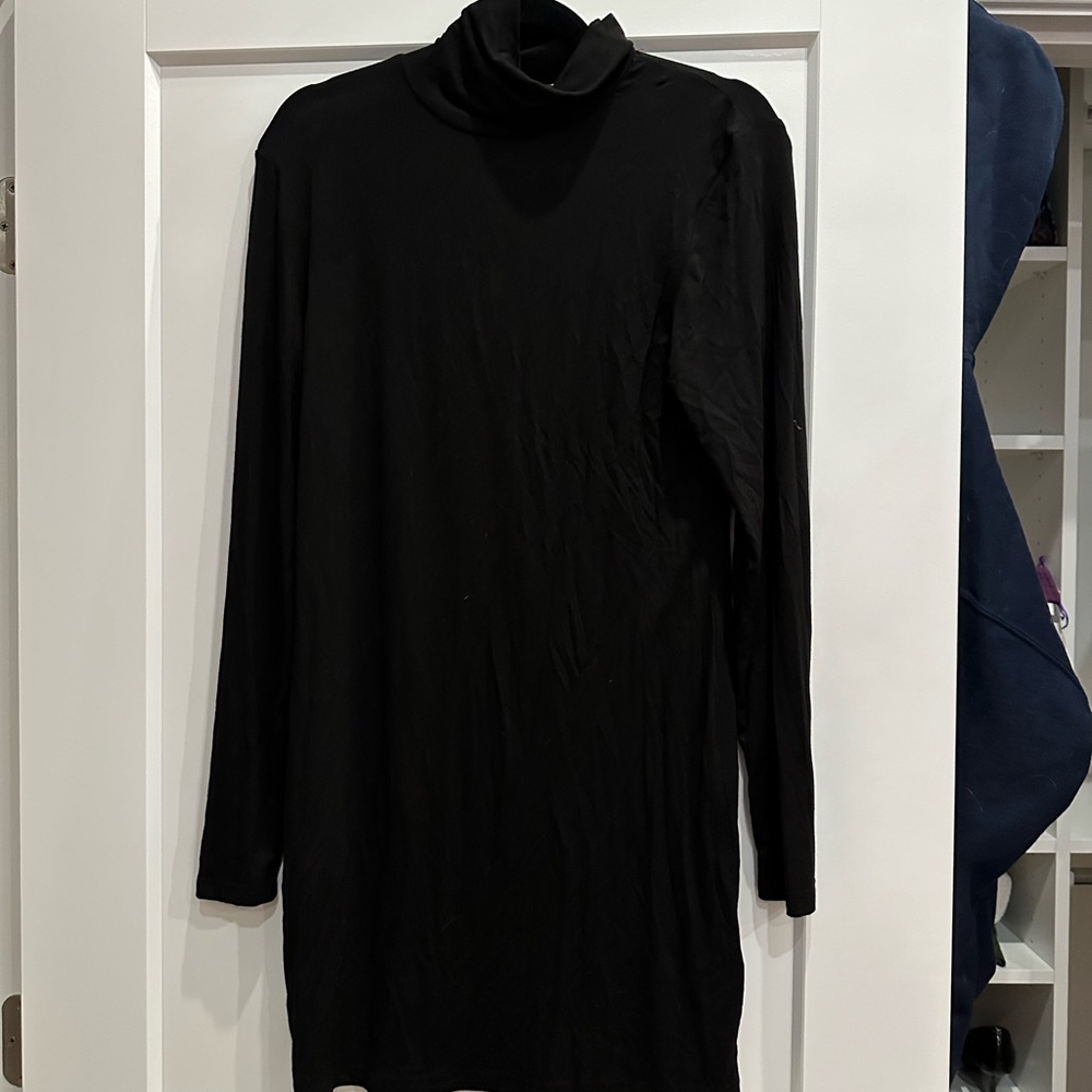 Black Long Sleeve Turtleneck Dress